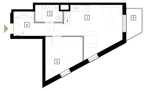 Plan 2 pok. 45m²