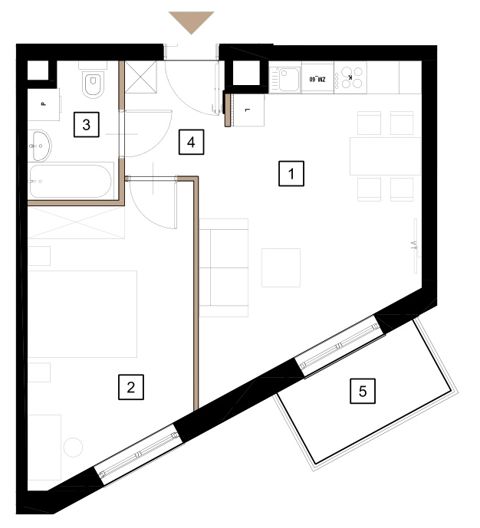 Plan 2 pok. 43m²