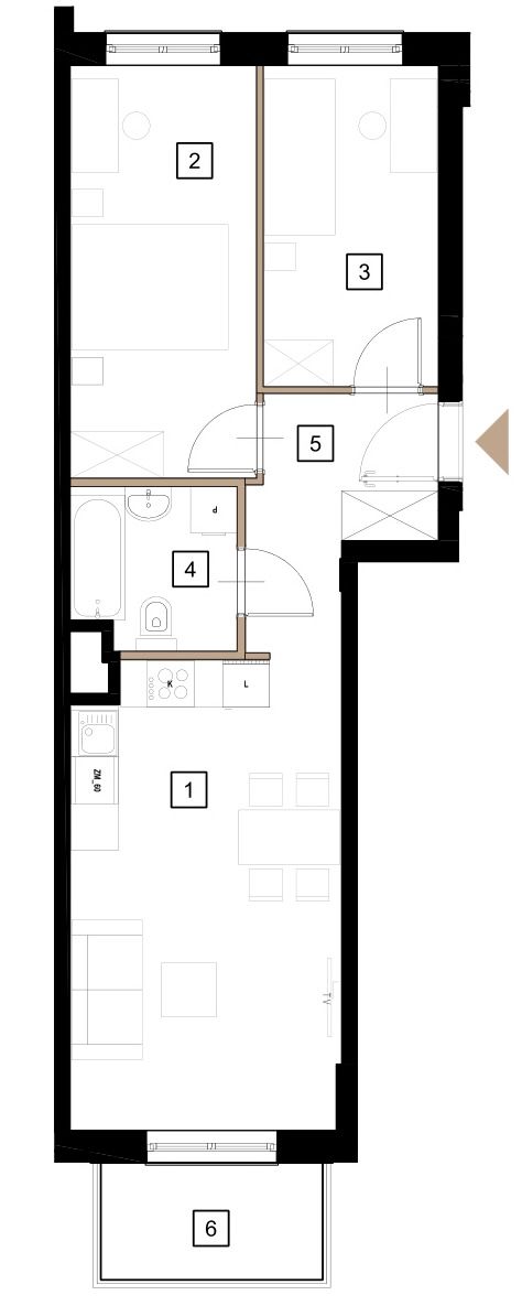 Plan 3 pok. 53m²