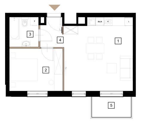 Plan 2 pok. 45m²