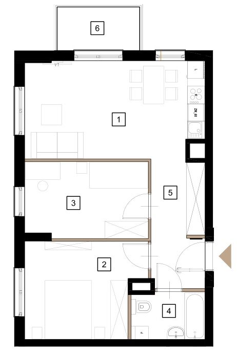 Plan 3 pok. 57m²