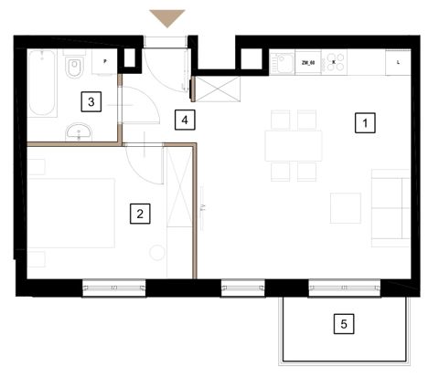Plan 2 pok. 45m²