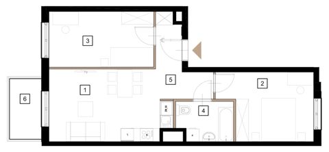 Plan 3 pok. 55m²