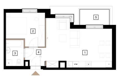 Plan 2 pok. 44m²