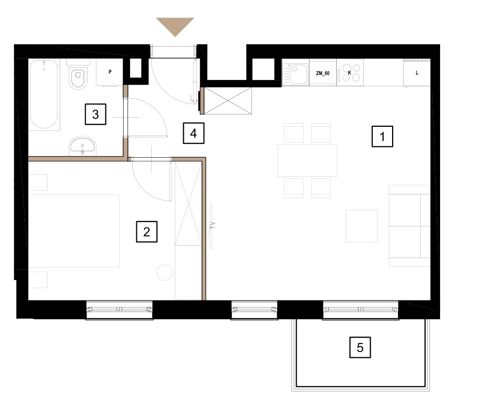 Plan 2 pok. 45m²