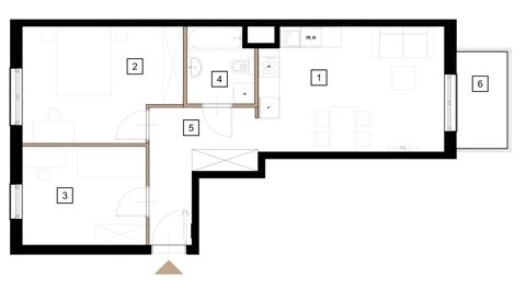 Plan 3 pok. 58m²