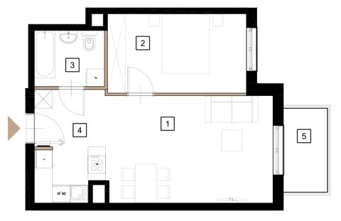 Plan 2 pok. 46m²