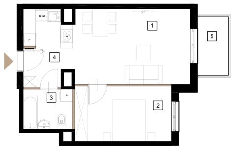 Plan 2 pok. 46m²