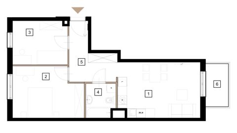 Plan 3 pok. 58m²