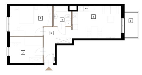 Plan 3 pok. 58m²