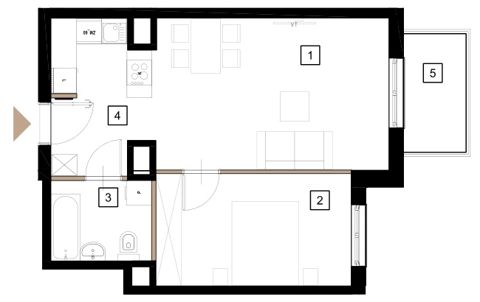 Plan 2 pok. 46m²