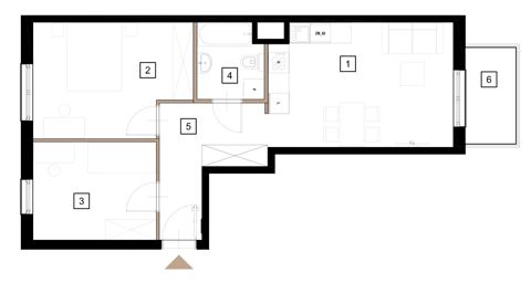 Plan 3 pok. 58m²