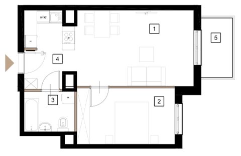 Plan 2 pok. 46m²