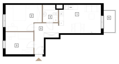 Plan 3 pok. 58m²