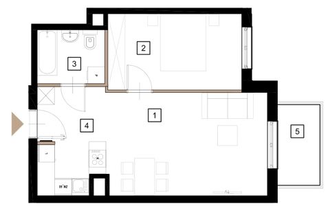Plan 2 pok. 46m²