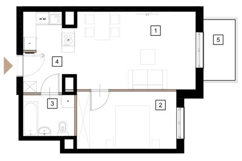 Plan 2 pok. 46m²
