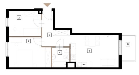 Plan 3 pok. 58m²