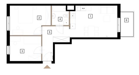 Plan 3 pok. 58m²