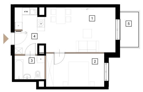 Plan 2 pok. 46m²