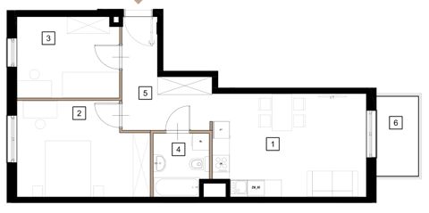 Plan 3 pok. 58m²
