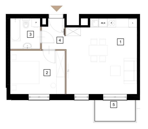 Plan 2 pok. 45m²