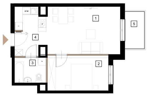 Plan 2 pok. 46m²