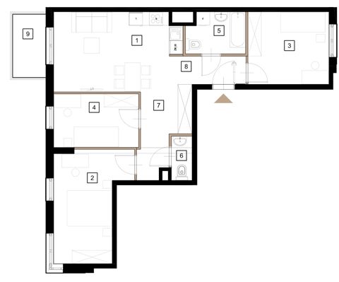 Plan 4 pok. 73m²