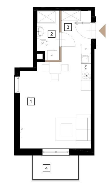 Plan 1 pok. 33m²
