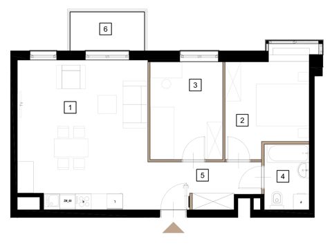 Plan 3 pok. 62m²