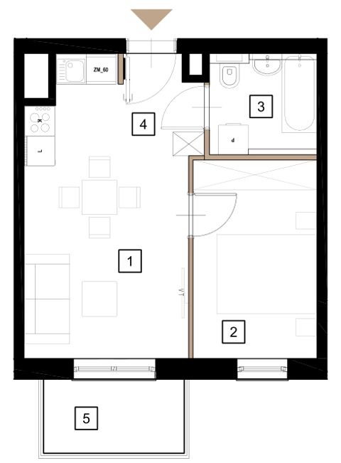 Plan 2 pok. 35m²