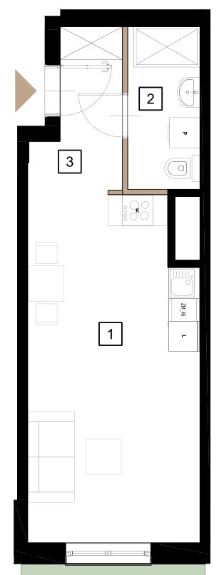 Plan 1 pok. 32m²