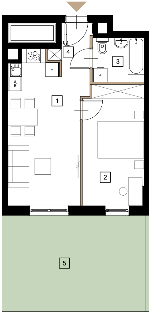 Plan 2 pok. 41m²
