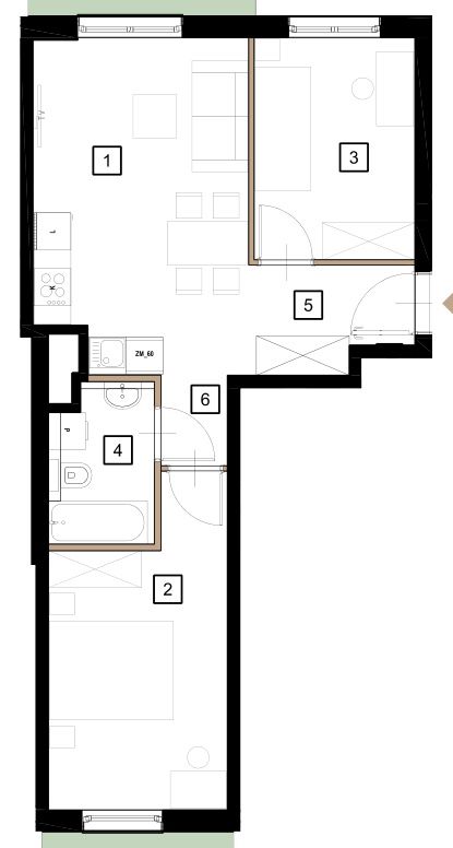 Plan 3 pok. 51m²