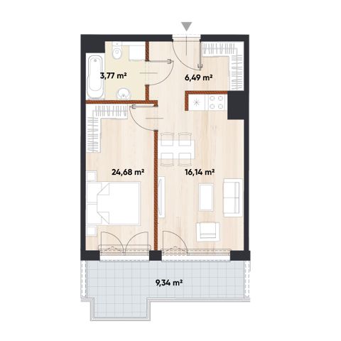 Plan 2 pok. 40m²
