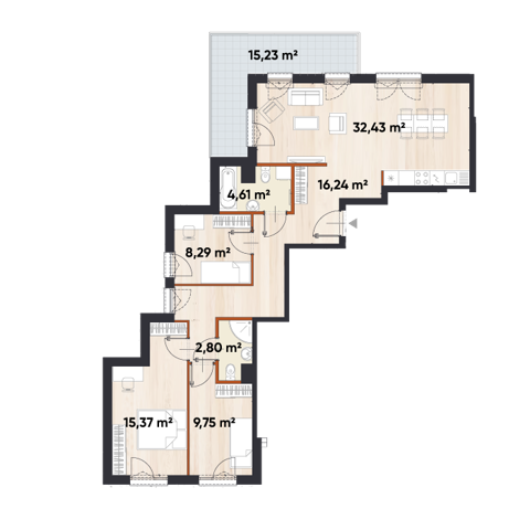 Plan 4 pok. 89m²