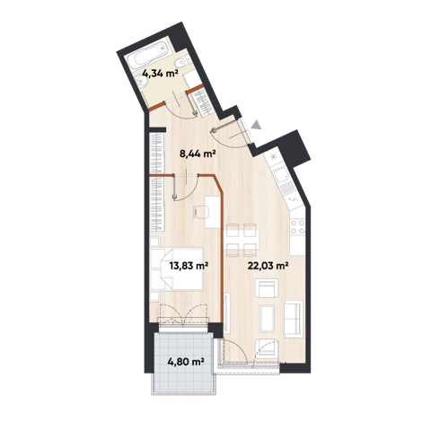 Plan 2 pok. 49m²