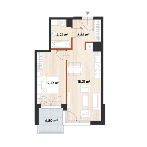 Plan 2 pok. 41m²