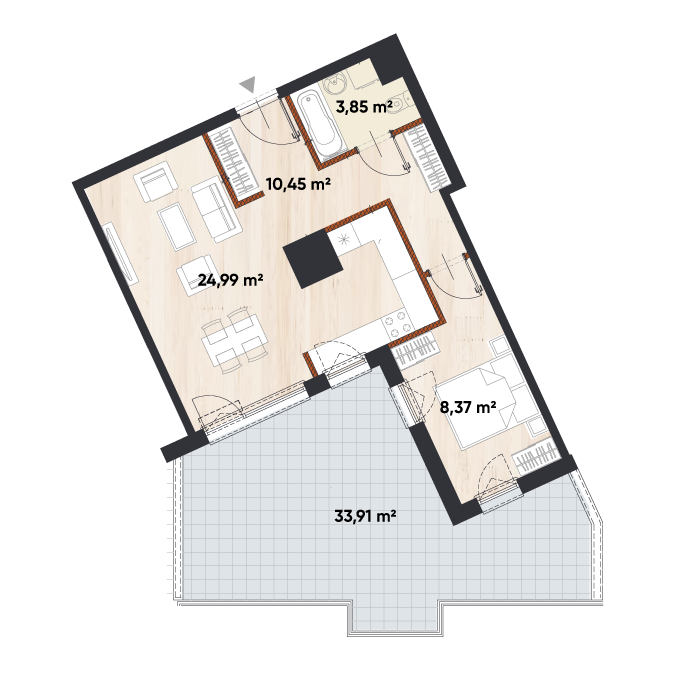 Plan 2 pok. 48m²