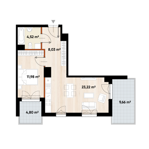 Plan 2 pok. 48m²