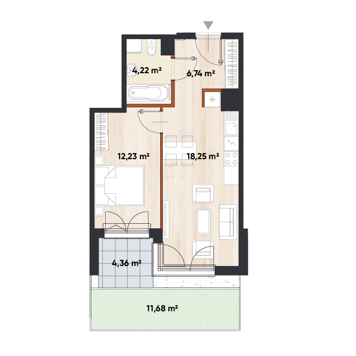 Plan 2 pok. 41m²