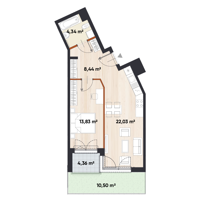 Plan 2 pok. 49m²