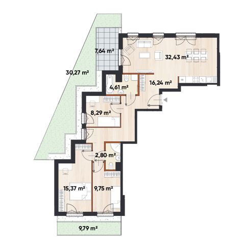 Plan 4 pok. 89m²