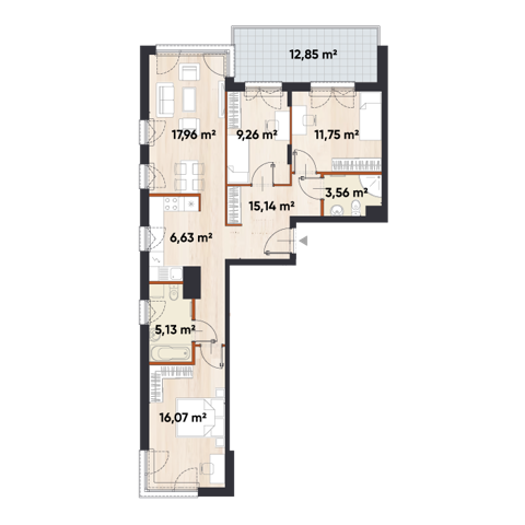 Plan 4 pok. 86m²
