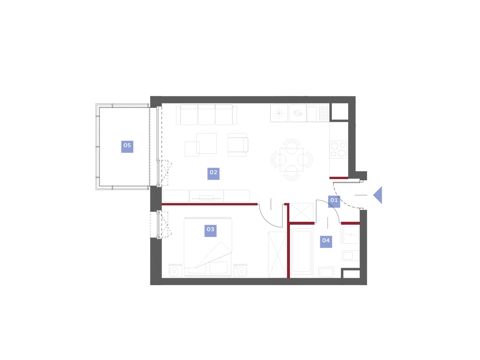 Plan 2 pok. 39m²