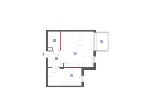 Plan 2 pok. 49m²