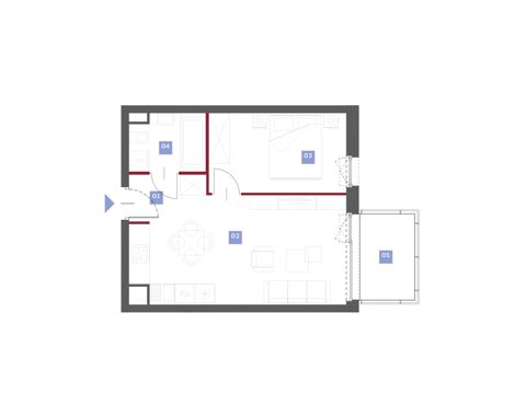 Plan 2 pok. 40m²