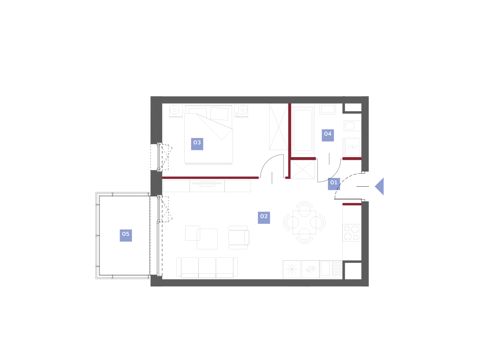 Plan 2 pok. 40m²