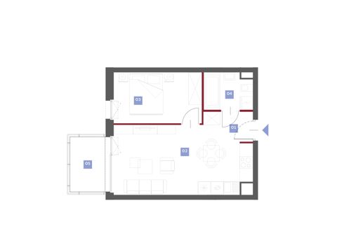 Plan 2 pok. 40m²