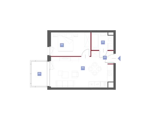 Plan 2 pok. 40m²