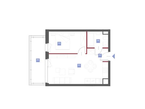 Plan 2 pok. 40m²